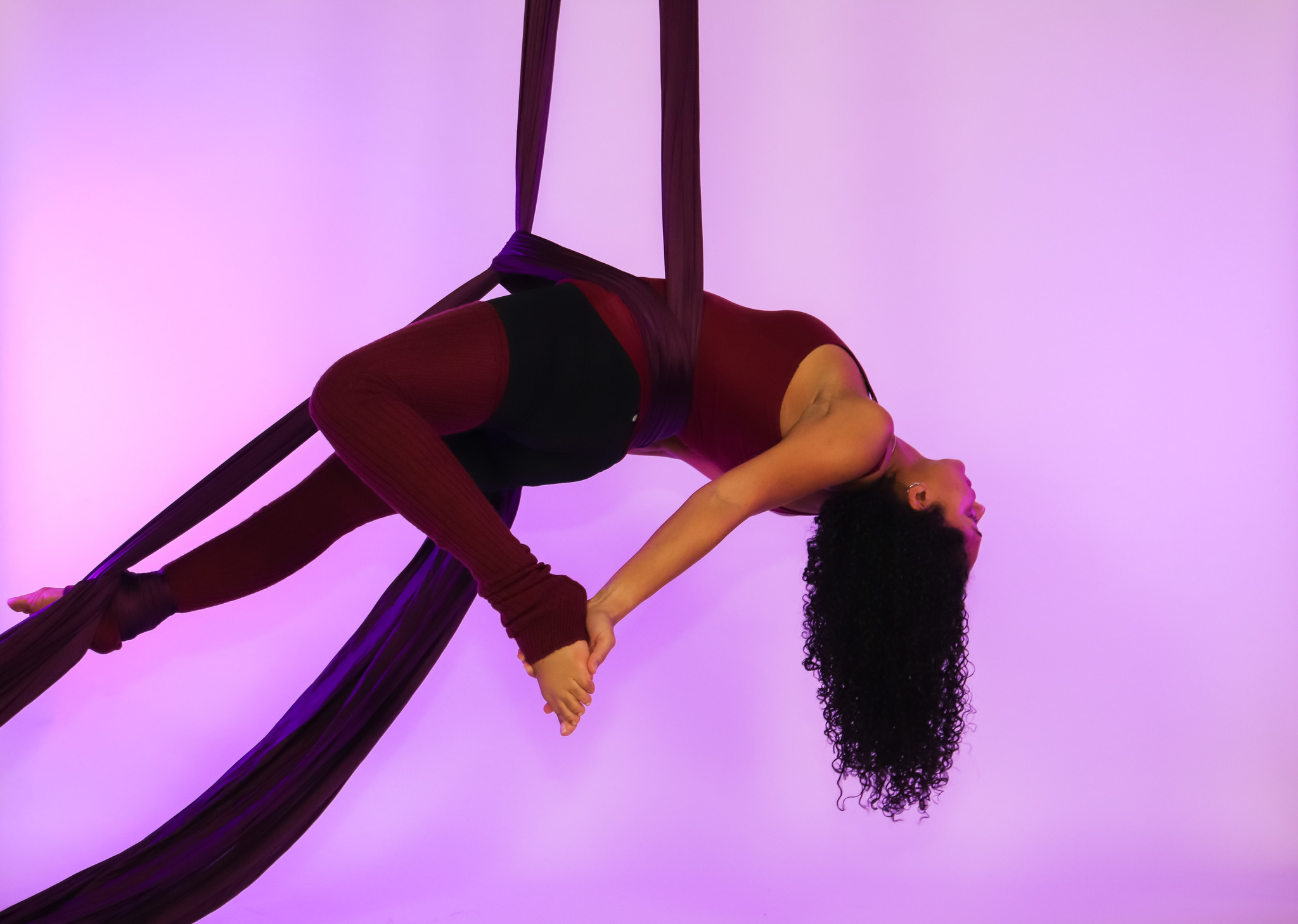 Aerial silks pose